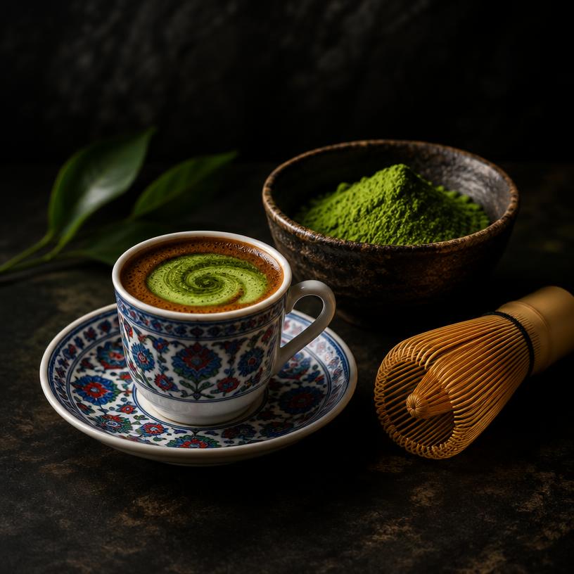 Original Charcoal-Roasted Turkish Coffee with Japanese Matcha