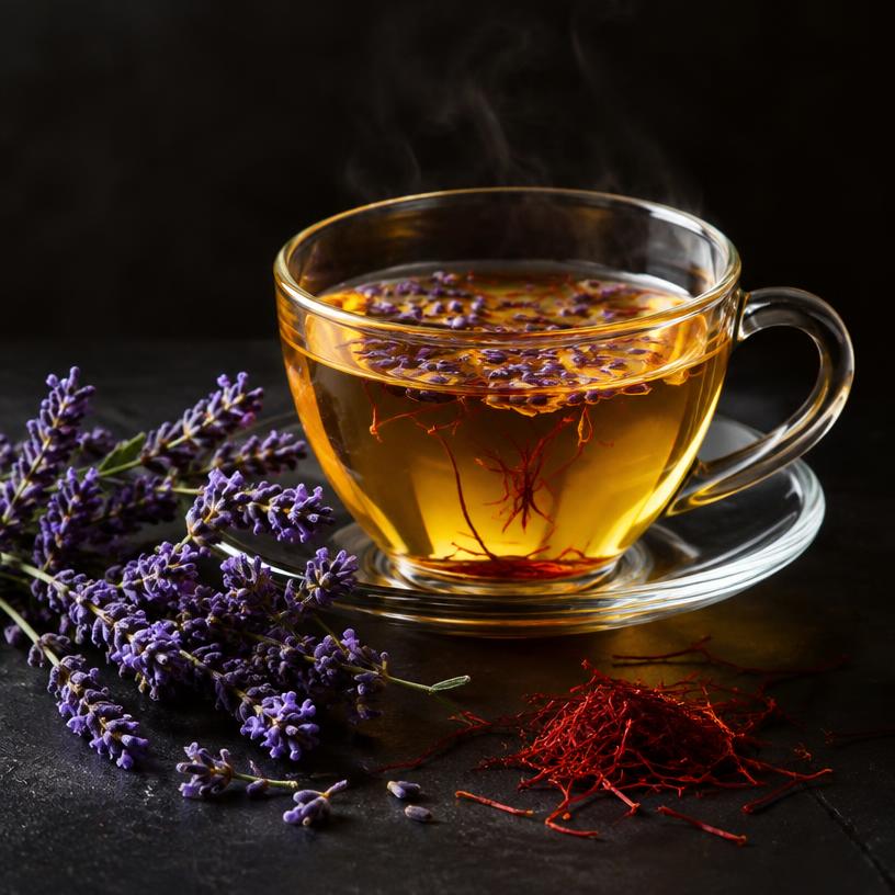 Lavender Tea with Iranian Saffron